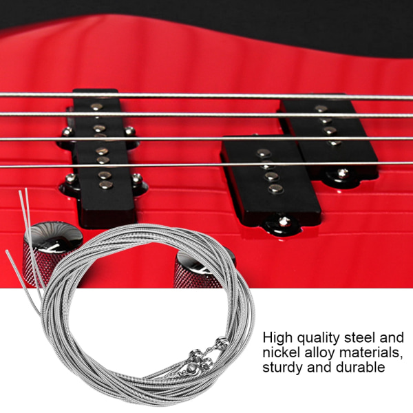 1 mm 1,4 mm 2 mm 2,5 mm Slitesterk 4-strengs elektrisk bassstrenger Instrumenttilbehør