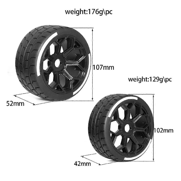 4st 53/107 42/100 Däck 17mm Hjul Hex för Arrma 1/7 Felony