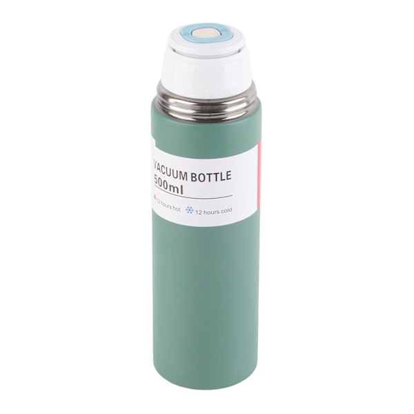 500 ml vakuumisolerad kopp i rostfritt stål, termosmugg, bärbar vakuumflaska för utomhusbruk, grön