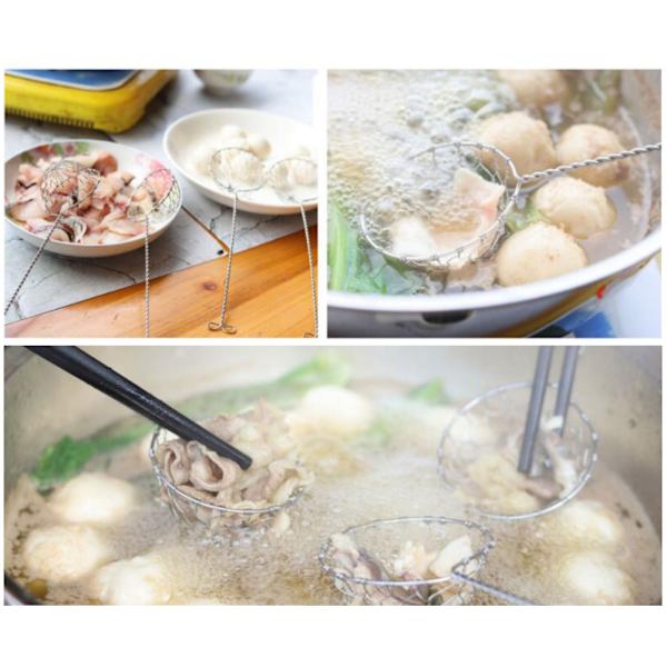 Fondue Sieve i rustfrit stål Fondue Si med langt håndtag Køkkensi