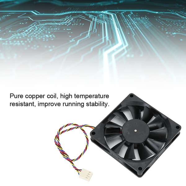 8 cm 12 V 0,50 A 5300 rpm køleventilator 4 ledninger PWM temperaturstyring køler til mainframeboks