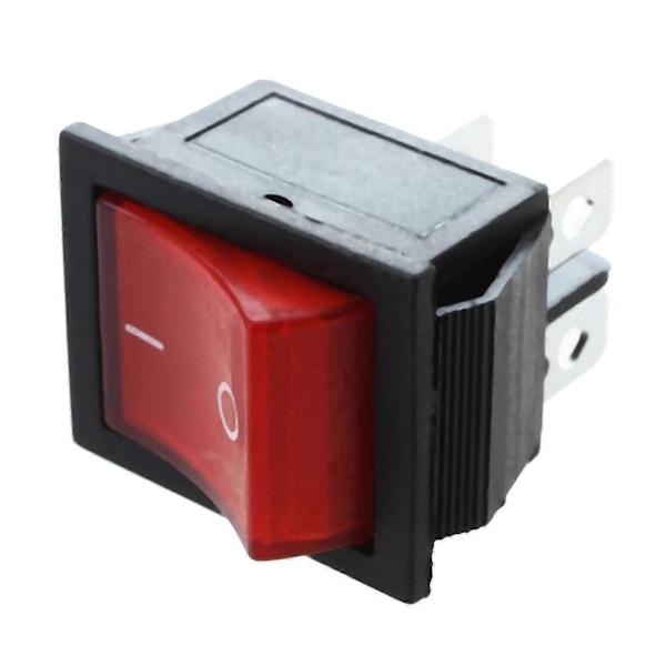 16A/250VAC 20A/125VAC Röd Indikatorlampa 4-Pin På/Av DPST Vippströmbrytare 4 st