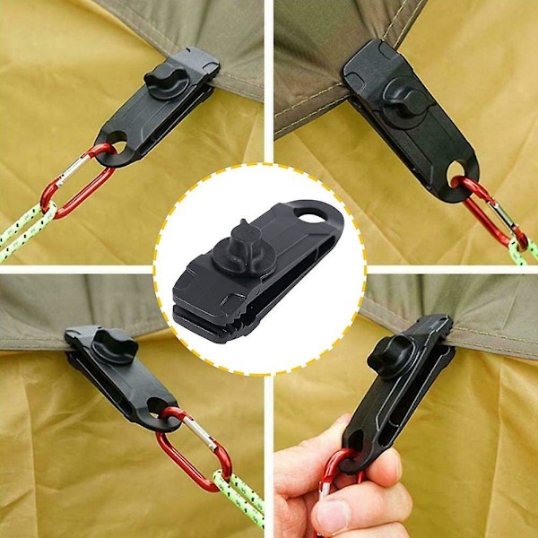 Tarpklämmor med Karabiner och Boll-Gummiband