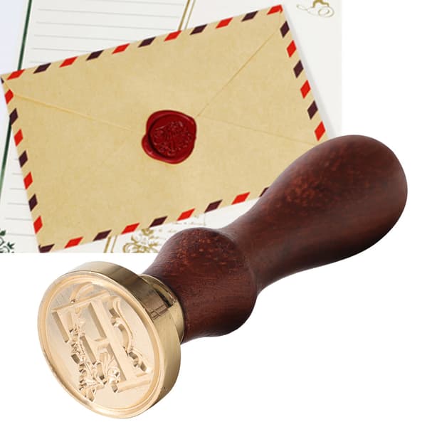 Europeisk trehåndtak antikk retro bryllupsinvitasjon hilsen voksforseglingsstempel #8
