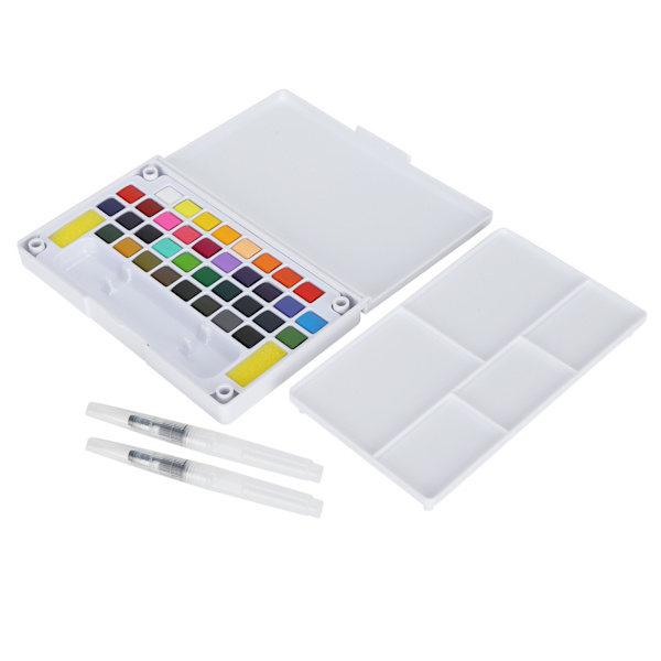 Vattenfärg Pigment Bärbar Ljus Färg Nybörjare Konstnär Vattenfärg Målarset med Penna 36 Färger