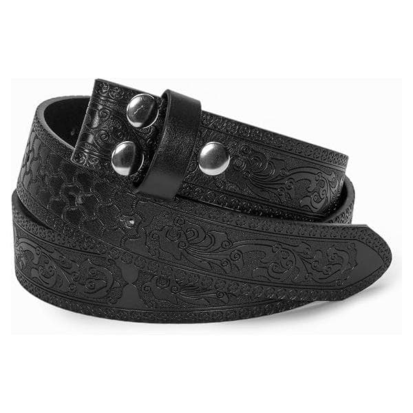 Retro bælterem til mænd og kvinder uden spænde 1.5\" bred klassisk western præget PU-læderbælte til jeans