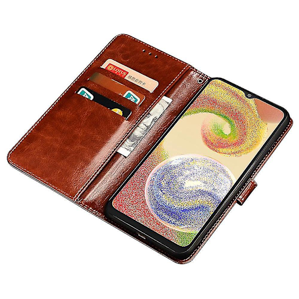 Til Samsung Galaxy A15 5G Etui Crazy Horse Tekstur Læder Wallet Cover-B6 Sort
