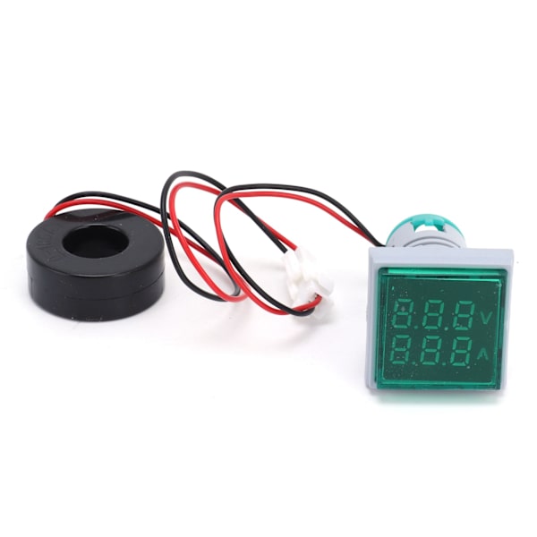 Aktuel signalindikator Universal 2‑Display firkantet lampe lys 60~500V AC AD16‑22FVAGrøn