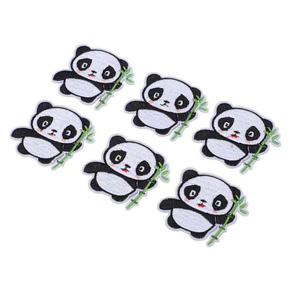 6 kpl Panda-paikka Panda-kuvio DIY ompelupaikat Puuvillavaatepaikat Mukautetut paikat reppuille Vaatteet Laukut