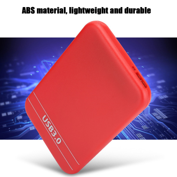 2,5-tums case Portabelt ultratunt SSD-hölje med USB 3.0-gränssnitt för bärbar dator (röd)