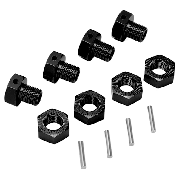 4 st/set 17 mm aluminiumlegering hjulhexkoppling för JLB 1/10 lastbilsserie RC-däckhexnavadapter svart