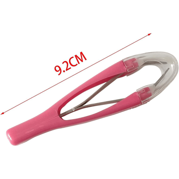 Bärbar automatisk infällbar ögonbryns trimmer - Snedställda pincetter för salong och nybörjare, rosa