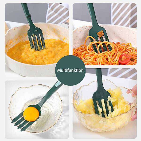 2-pack Silikon Middagsgafflar Flexibel Matlagningsgaffel Silikon Matlagningsgaffel för Kök Omrörning Blandning Puré