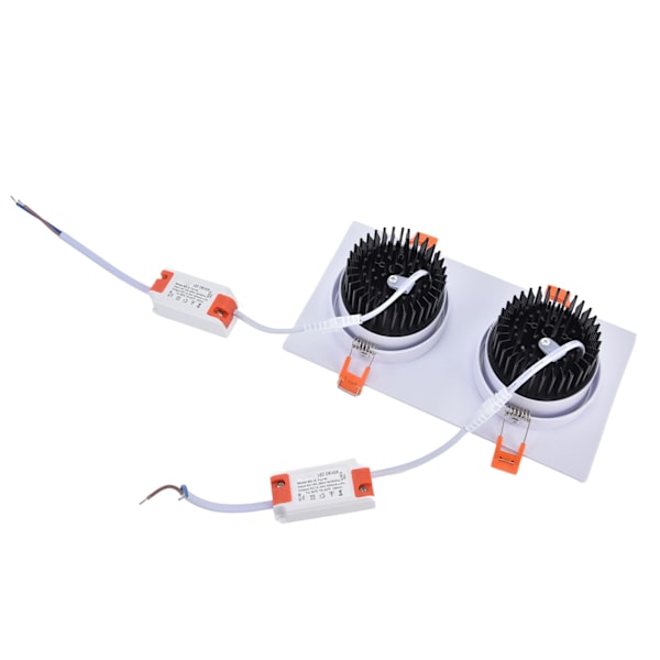 2x7W COB Downlight 6000K 100-264V Justerbar Downlight Indbygget Loftslampe med LED-driver til Soveværelse