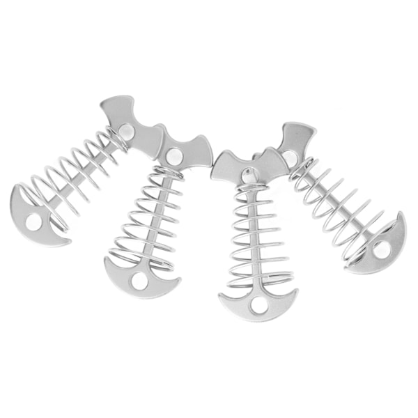 4 stk fiskebeinsteltnagler i aluminiumlegering rustfritt stål utvidet plankegulv baldakinplugger med fjær sølv