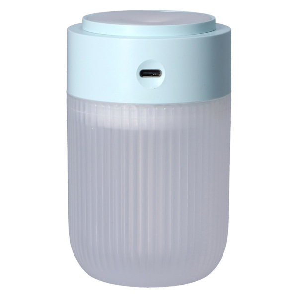 Cool Mist Luftfugter Mini Bærbar 250 ml USB Ultra Stille Diffuser med Farverigt Natlys Blå