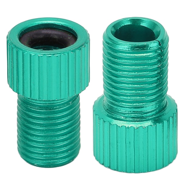 2 st/set Presta till Schrader cykelventilkonverter slitstark mountainbike pumpadapter grön