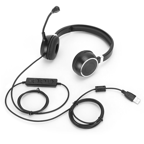 Telefon Trafik Øretelefon Service Kommunikasjon Datamaskin Headset USB Wire Control Klar Lydkvalitet Hodetelefon