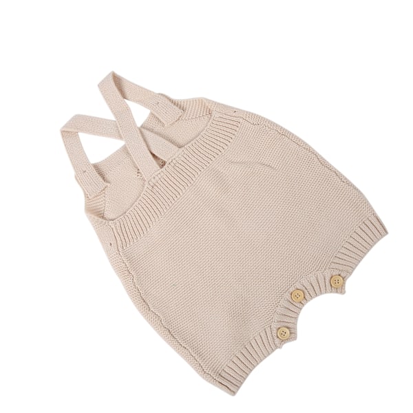 Babyklær Nyfødt Baby Romper Strikket Jumpsuit Ermeløs En Del AntrekkRosa 66cm (3-6 måneder)