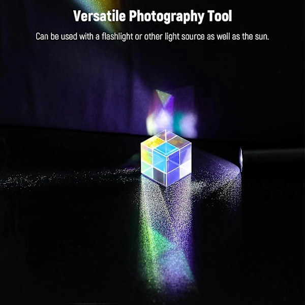 20mm K9 Krystal Fotografi Prisme Terning Farve HD Optisk Glas Terning RGB Dispersion Prisme Fotografi Rekvisitter til Spektrum Undervisning 6.14 C