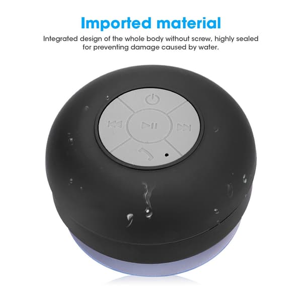 Mini Trådlös Bluetooth Högtalare Badrum Vattentät Musikspelare med Sugpropp