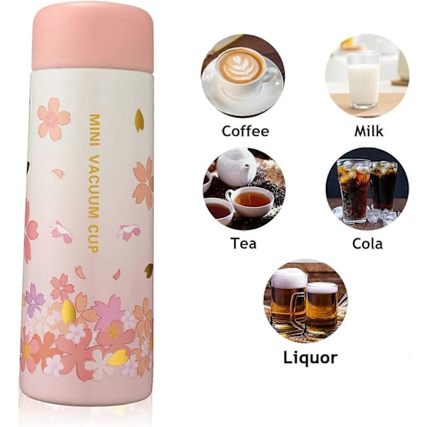 Isolerede Vandflasker, BPA-fri Mini Vakuum Rustfrit Stål Lille Flaske, (200ml Pink)