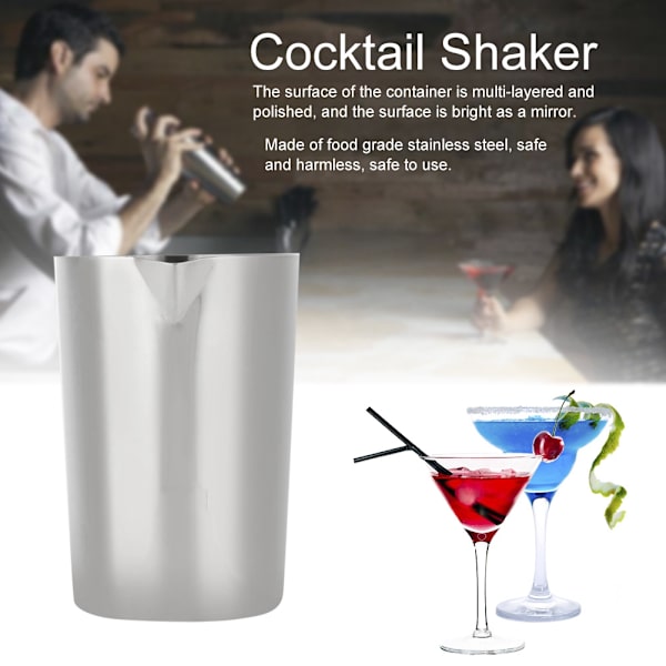 Rustfrit stål Cocktail Shaker Mixer Drink Mixing Glas Bartender DIY Værktøj