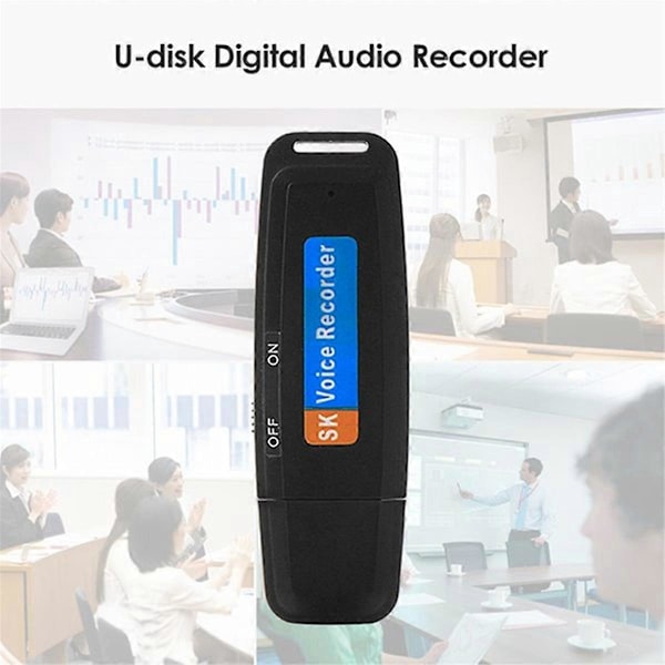 Bærbar Genopladelig U-Disk USB Digital Lyd Stemmeoptager
