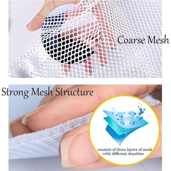 Mesh pyykkipussit, joissa on köysi, herkkuvaatteisiin ja alusvaatteisiin - 1-3 kappaleen set