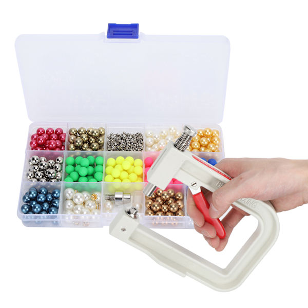 8mm DIY Perle Farverige Ikke-Porøse Perle Bagage Tøj Dekoration med Håndpresse KQ‑012