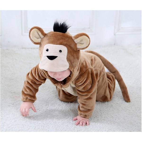 Dinosaur Onesie Kostume til Småbørn Halloween 6-12 Måneder