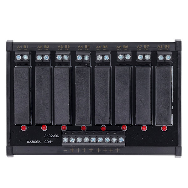 Solid State Relæ Modul DIN-skinne Installation 8 Kanal Solid State Relæ 3-32VDC Indgang 5-8A 24-480VAC Belastning