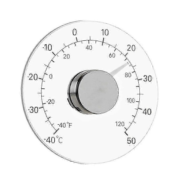 Fönstertermometer för utomhus och inomhus, inget batteri krävs, transparent urtavla, vädertermometer, exakta avläsningar för hem, kontor, uteplats