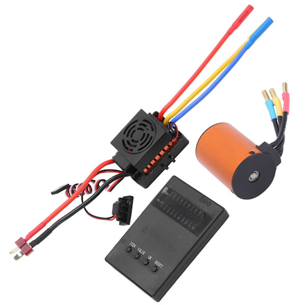 Vedenpitävä 3650 3500KV harjaton moottori 60A ESC ohjelmointikortti yhdistelmäpaketti 1/8 1/10 RC autoon