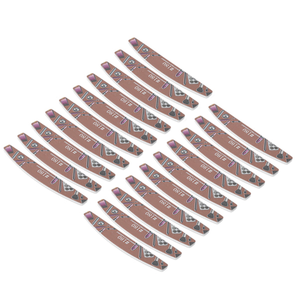 20 stk Sanding Nail File Dobbeltsidig Vaskbar Gjenbrukbar Enkel Operasjon Neglbufferfiler for Manikyrpleie 180 Grid