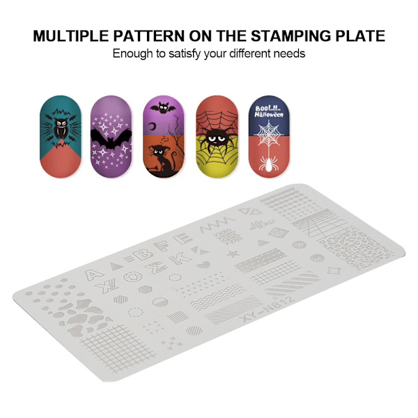 Negle stempling plader Stencils Mønster DIY Negle Printing Stempling skabelon Manicure Tool09-12