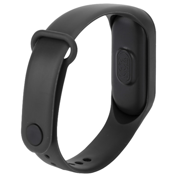 Digitalur LED Hvidt Lys Display Plast Spejl Elektronisk Bevægelse Silikone Strap Sportsur til Student Sort