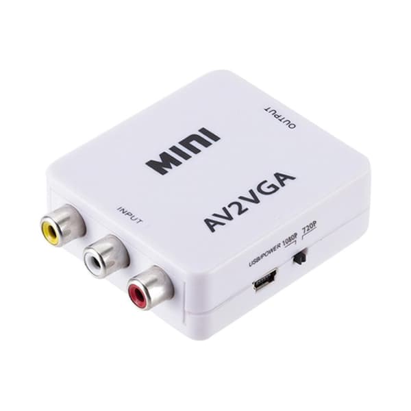 Mini HD AV til VGA Videoomformerboks AV til VGA Videoadapter Lydomformer