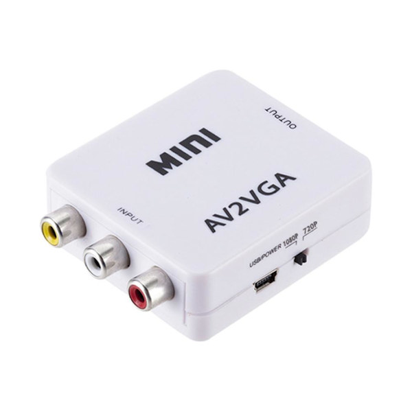 Mini High Definition AV-VGA-videomuunninlaatikko AV-VGA-videomuunnin Äänimuunnin