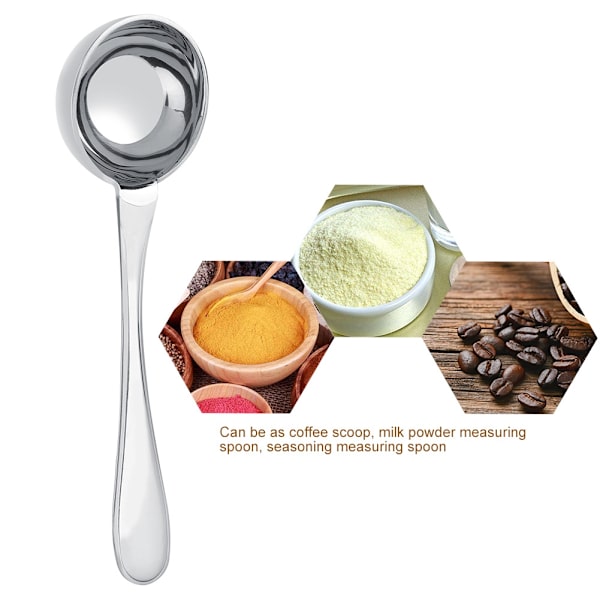 Rustfritt stål, langhåndtert te, kaffe måleskje, spiseskje (15 ml)