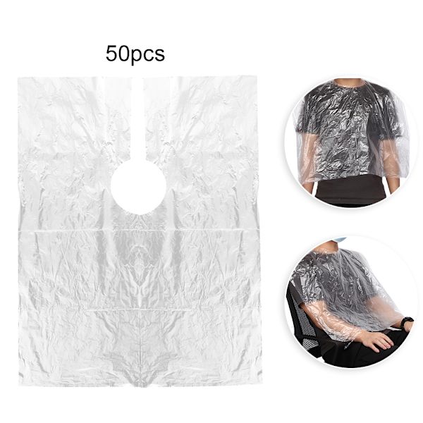 50 st Engångsvattentät hårklippning Färgning Cape Frisörklänning Förkläde 64 x 82cm