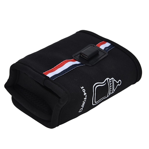 Mjölkvarmare USB Multifunktionell Justerbar LCD Intelligent Kontroll Bärbar Flaskvärmare för Hem Resa Svart Typ C USB Med Temperaturregulator