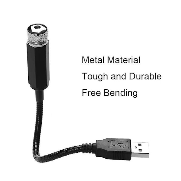 USB Mini Stjerneprojeksjonslys - Slitesterkt LED nattlys for festivaler, bildekorasjon - Romantiske USB-lys (1 stk)