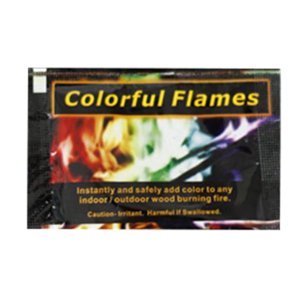 Farvet flammepulver, flammefarvepakker med langvarig pulserende flammefarve, pulver til ændring af flammefarve til indendørs og udendørs brug, 30 g