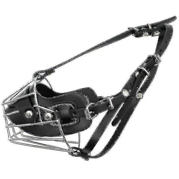 Super Metal Muzzle - Metallinen kuonokoppa nahalla suurille koirille, puremisen esto ja turvallisuuden tunne useimmille koirille - GSL XL