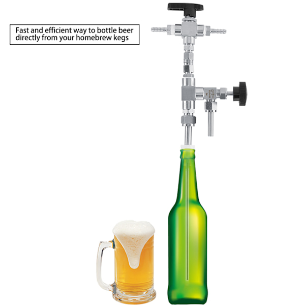 304 Rostfritt Stål Mottrycksöl Flaska Filler Hem Brygg CO2 Öl Bryggning Kit