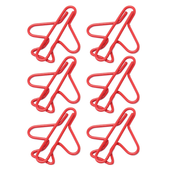 100 stk. flyformede papirclips Rustforebyggende pletteringsproces Sød papirclips til scrapbogskortfremstilling rød