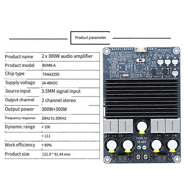 TPA3255 Digital Effektforstærker Lydkort 2x300W 2.0CH Hifi Stereo Forstærker