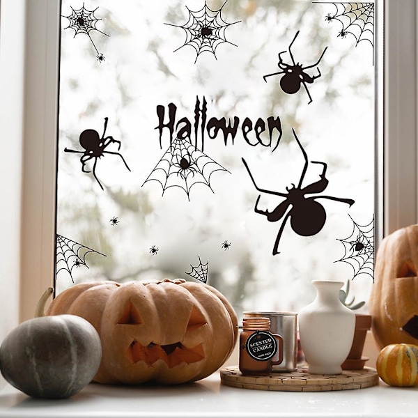 Halloween-lepakko ja hämähäkki -ikkunatarrat - Juhlatarvikkeet