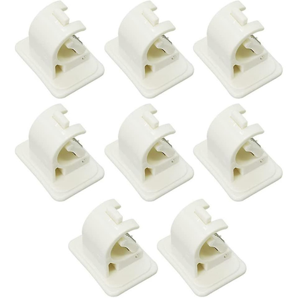 Självhäftande gardinstångskrokar - 8-pack, vita